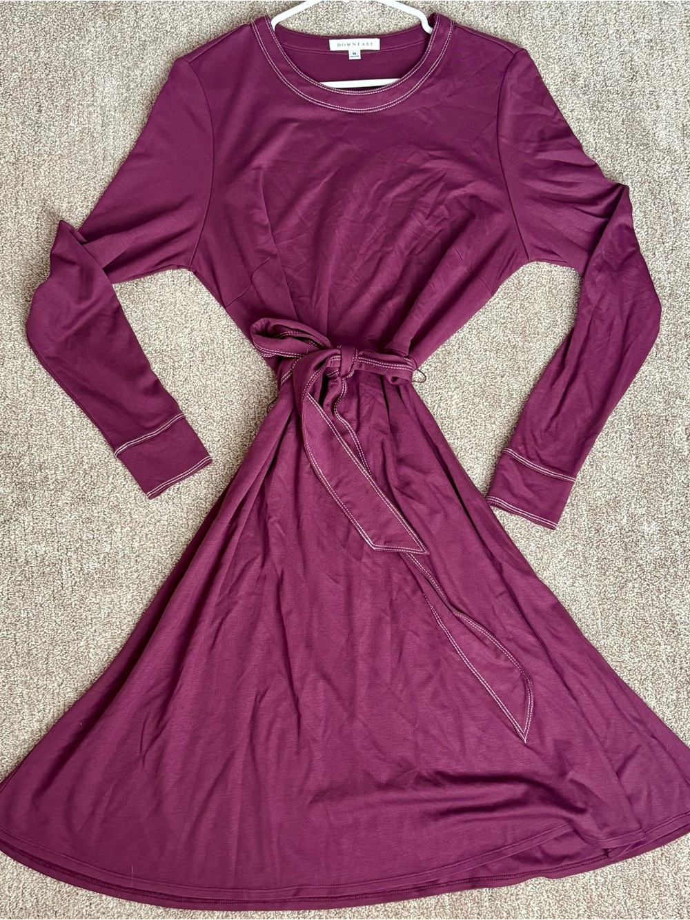 Women’s DownEast Plum Long Sleeve Tie-Waist Dress Like New Medium